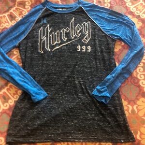 Hurley Blue and Black Raglan Tee